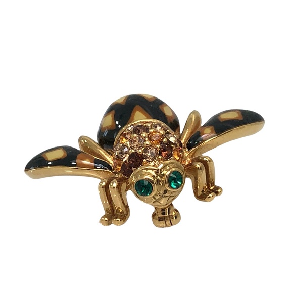 JOAN OF THE JUNGLE JOAN RIVERS ENAMEL BLACK BROOCH - Picture 9 of 16